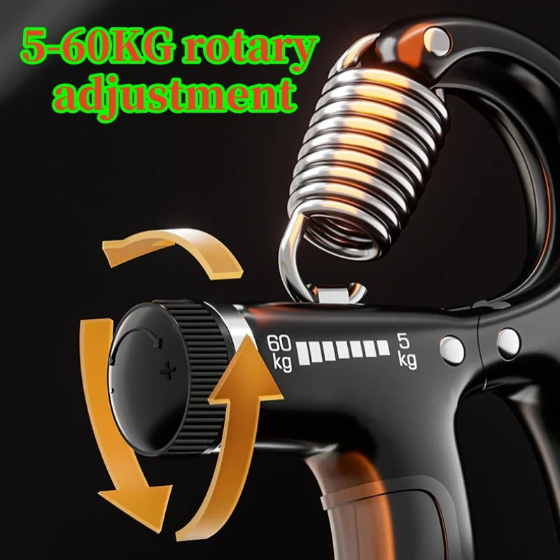 5-60Kg Adjustable Hand Grip Strengthener Hand Grip Trainer with Counter Wrist Forearm and Hand Exerciser for Muscle Building