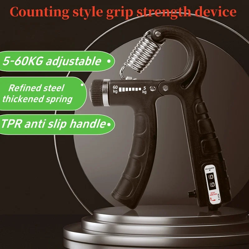 5-60Kg Adjustable Hand Grip Strengthener Hand Grip Trainer with Counter Wrist Forearm and Hand Exerciser for Muscle Building