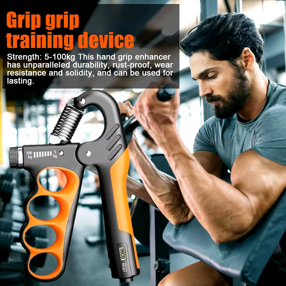 5-100Kg Adjustable Hand Grip Strengthener Hand Grip Trainer with Counter Wrist Forearm and Hand Exerciser for Muscle Building